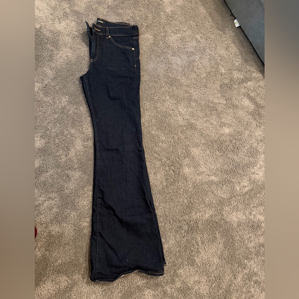 Dark Blue Flared Jeans from Express